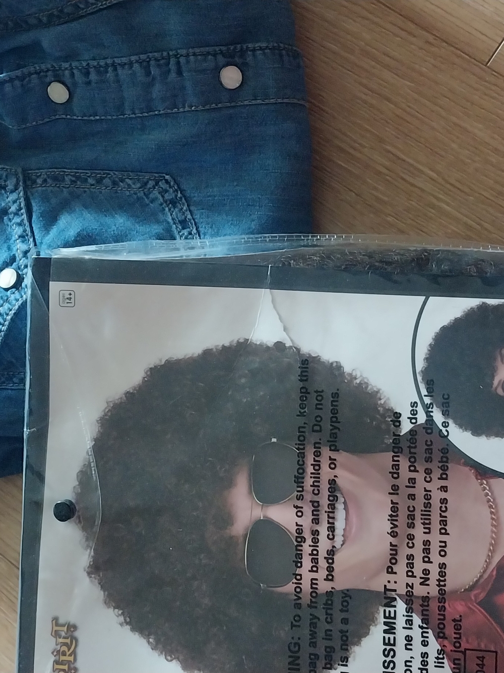 Bob Ross Wig And Denim Shirt